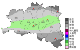 18-21日漢中市有一次寒潮 雨雪 吹風天氣過程縮略圖